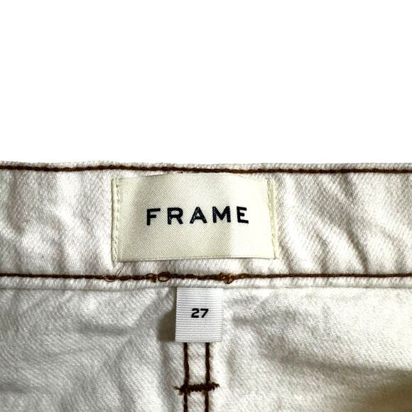 FRAME Denim New The True Straight High Rise Jean OPTTSTR728 Blanc Italy Women 27 - Picture 8 of 10